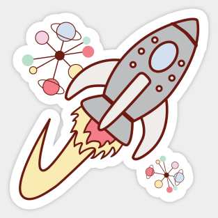 Spaceship retro Sticker